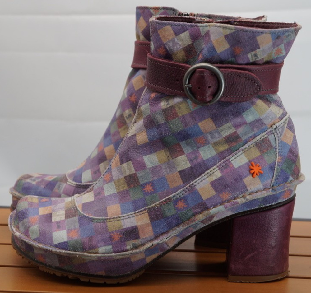 The Art Company women ankle boots shoes purple patch leather size zip size 39